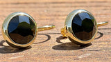 Swarovski Crystal round 'Jet' earrings - gold plated