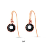 Swarovski Crystal fishhook ‘Jet’ earrings - rose gold plated