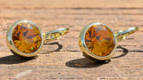 Swarovski Crystal round 'Topaz' earrings - gold plated