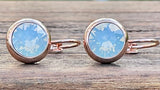 Swarovski Crystal round 'White Opal' earrings - rose gold plated