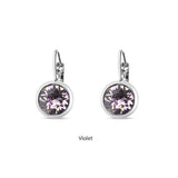 Swarovski Crystal round 'Violet' earrings - rhodium plated