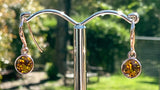 Swarovski Crystal fishhook ‘Topaz’ earrings - rose gold plated