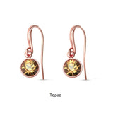 Swarovski Crystal fishhook ‘Topaz’ earrings - rose gold plated