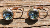 Swarovski Crystal round 'Black Diamond' earrings - rose gold plated