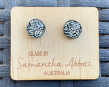 Samantha Abbott Dichroic Art Glass earrings - Silver : black