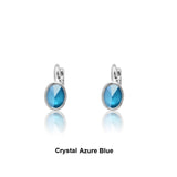 Swarovski Crystal oval 'Azure Blue Lacquer' earrings - rhodium plated