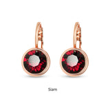 Swarovski Crystal round 'Siam' earrings - rose gold plated