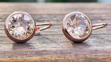Swarovski Crystal round 'Light Peach' earrings - rose gold  plated