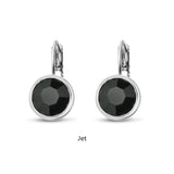 Swarovski Crystal round 'Jet' earrings - rhodium plated