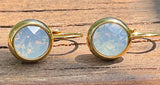 Swarovski Crystal round 'White Opal' earrings - gold plated