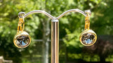 Swarovski Crystal round 'Black Diamond' earrings - gold plated