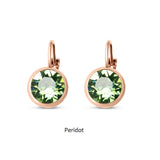 Swarovski Crystal round 'Peridot' earrings - rose gold plated