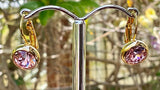 Swarovski Crystal round 'Light Rose' earrings - gold plated