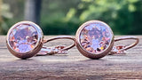 Swarovski Crystal round 'Light Rose' earrings - rose gold plated