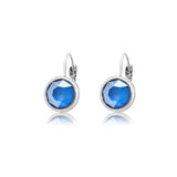 Swarovski Crystal round ‘Royal Blue Lacquer’ earrings - rhodium plated