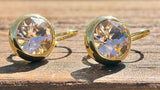 Swarovski Crystal round 'Light Peach' earrings - gold  plated