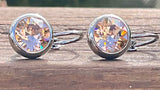 Swarovski Crystal round 'Light Peach' earrings - rhodium plated