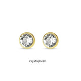 Swarovski Crystal round stud 'Crystal' earrings - gold plated