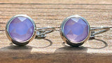 Swarovski Crystal round ‘Lilac Lacquer’ earrings - rhodium plated