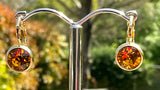 Swarovski Crystal round 'Topaz' earrings - gold plated