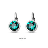 Swarovski Crystal round 'Emerald' earrings - rhodium plated