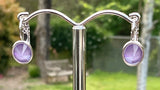 Swarovski Crystal oval 'Lilac Lacquer' earrings - rhodium plated
