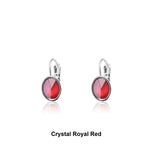 Swarovski Crystal oval 'Royal Red Lacquer' earrings - rhodium plated