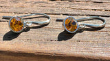 Swarovski Crystal fishhook ‘Topaz’ earrings - rhodium plated