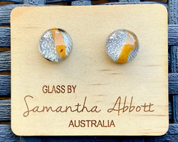 Samantha Abbott Dichroic Art Glass earrings - Silver : caramel