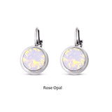 Swarovski Crystal round 'Rose Water Opal' earrings - rhodium plated