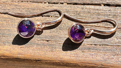 Swarovski Crystal fishhook ‘Amethyst’ earrings - rose gold plated