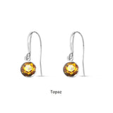 Swarovski Crystal fishhook ‘Topaz’ earrings - rhodium plated