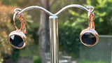 Swarovski Crystal round 'Jet' earrings - rose gold plated