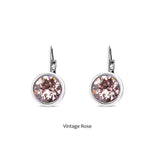 Swarovski Crystal round 'Vintage Rose' earrings - rhodium plated