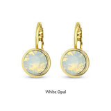 Swarovski Crystal round 'White Opal' earrings - gold plated