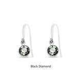 Swarovski Crystal fishhook ‘Black Diamond’ earrings - rhodium plated