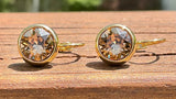Swarovski Crystal round 'Light Colorado Topaz' earrings - gold  plated