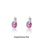 Swarovski Crystal oval 'Peony Pink Lacquer' earrings - rhodium plated
