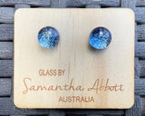 Samantha Abbott Dichroic Art Glass earrings - Blue