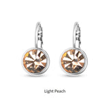 Swarovski Crystal round 'Light Peach' earrings - rhodium plated