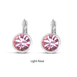 Swarovski Crystal round 'Light Rose' earrings - rhodium plated