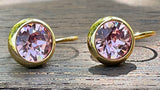 Swarovski Crystal round 'Light Rose' earrings - gold plated