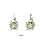 Swarovski Crystal round 'Jonquil' earrings - rhodium plated
