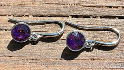 Swarovski Crystal fishhook ‘Amethyst’ earrings - rhodium plated
