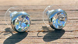 Swarovski Crystal round stud 'Crystal' earrings - rhodium plated