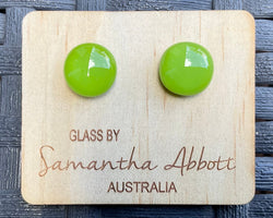 Samantha Abbott Dichroic Art Glass earrings - Green : lime