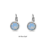 Swarovski Crystal round ‘Air Blue Opal’ earrings - rhodium plated