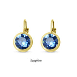 Swarovski Crystal round 'Sapphire Blue' earrings - gold plated