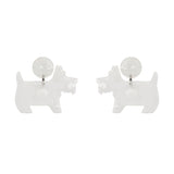 Terrier Resin Drop Earrings - Textured White
