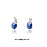 Swarovski Crystal oval 'Royal Blue Lacquer' earrings - rhodium plated